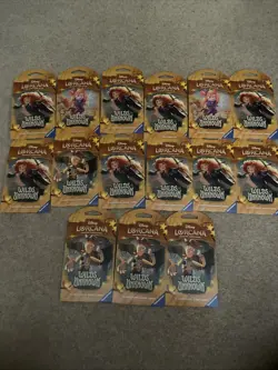 Disney Lorcana TCG Wilds Unknown Sleeved Booster Pack Lot of 15 Sealed - Image 1