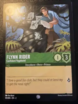 Flynn Rider - Confident Vagabond 81/204 Common Rise Of The Floodborn Lorcana TCG - Image 1