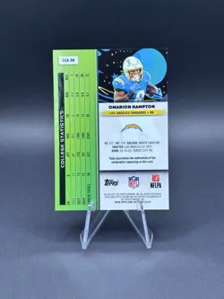 Topps Chrome Cosmic 2025 Omarion Hampton Los Angeles Chargers RC On Card Auto - Image 2