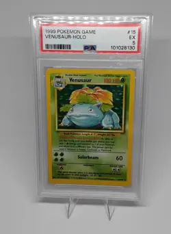 [PSA 5] 1999 Venusaur 15/102 Base Set Holo Pokemon Card English WOTC - Image 1