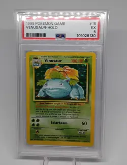 [PSA 5] 1999 Venusaur 15/102 Base Set Holo Pokemon Card English WOTC - Image 2