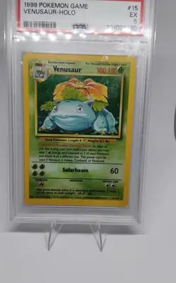 [PSA 5] 1999 Venusaur 15/102 Base Set Holo Pokemon Card English WOTC - Image 3