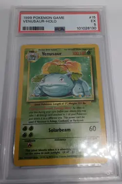 [PSA 5] 1999 Venusaur 15/102 Base Set Holo Pokemon Card English WOTC - Image 5