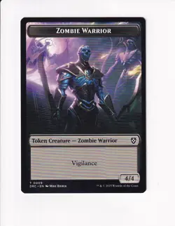 MAGIC MTG COMMANDER: AETHERDRIFT DOUBLE TOKEN ZOMBIE WARRIOR / ZOMBIE (#1) - Image 1