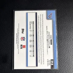 2025 Cam Ward Topps Chrome Red White Blue RC Rookie #314 Tennessee Titans Card - Image 2