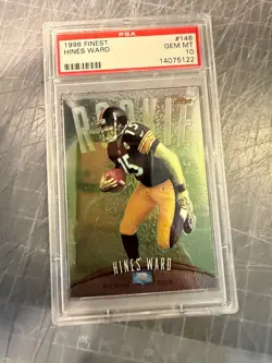 1998 FINEST #148 HINES WARD PITTSBURGH STEELERS ROOKIE CARD PSA 10 GEM MINT - Image 1