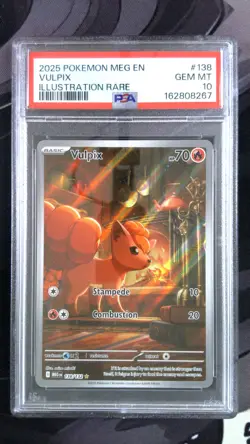 2025 POKEMON MEG EN-MEGA EVOLUTION ILLUSTRATION RARE #138 VULPIX PSA 10 - Image 1
