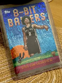 2025-26 Topps 8-Bit Ballers Dylan Harper #8B-32 Orange Holo /25 Rookie Card RARE - Image 1
