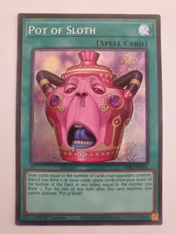 Yu-Gi-Oh! Pot of Sloth CORI-EN061 Secret Rare 1st Edition Pack Fresh NM - Image 1