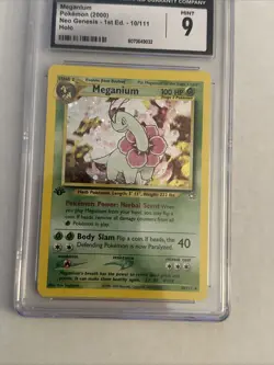 2000 Pokemon Meganium Holo 1st Edition Neo Genesis 10/111 Mint CGC 9 🌀Swirl🌀 - Image 2