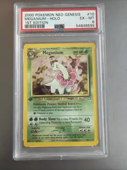 2000 Pokemon - Meganium - 10/111 - Neo Genesis - Holo Rare - 1st Edition - PSA 6 - Image 1
