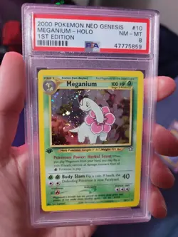 Pokemon Meganium 10/111 Neo Genesis Holo 1st Edition Psa 8 - Image 1