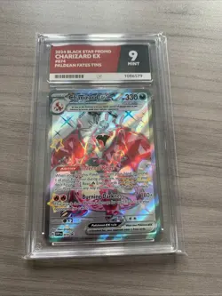 ACE 9 Pokemon Card TCG Charizard EX SVP Black Star Promo 074 Paldean Fates - Image 1
