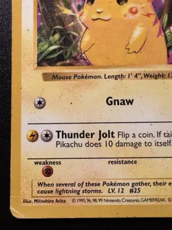 Shadowless Red Cheeks Pikachu 58/102 Base Set Pokemon Card Rare HP - Image 5