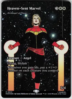 Heaven Sent Marvel Archangel of Thune Borderless Foil 41 Marvel Super Heroes MTG - Image 1