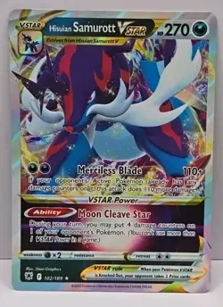 Pokemon TCG Hisuian Samurott VSTAR 102/189 Astral Radiance NM + FREE EX Or V! - Image 1