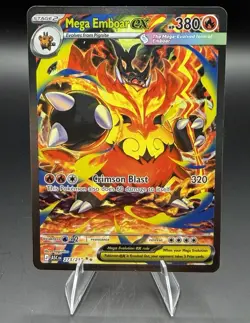 Pokemon TCG Mega Emboar EX 273/217 ASCEND EN Secret Rare Full Art Holo - Image 1