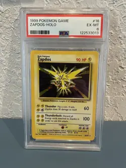 PSA 6 1999 Pokemon TCG Base Set Zapdos Holo 16/102 English Unlimited - Image 1