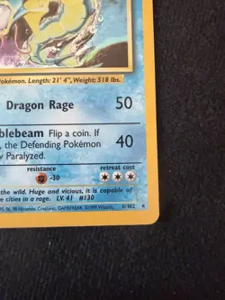 Gyarados 6/102 Holo Holo Rare Base Set Unlimited Pokemon Holo MP - Image 4