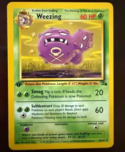 Pokemon TCG Weezing 45/62 Fossil 1st Edition Holo Rare Eng 1999 60 HP - Image 1
