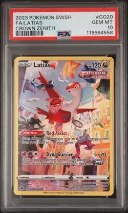 Latias GG20/GG70 Crown Zenith Full Art Holo Pokemon Card PSA 10 Gem Mint - Image 1