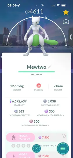 Pokemon Go Shiny Legendary Mewtwo ( Chicago Background) ( MAX CP ) - Image 1