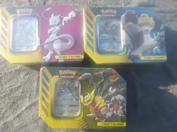 Pokemon Tag Team Tin Set All 3 Factory Sealed Mewtwo & Mew🔥 - Image 1