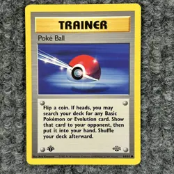 Vintage Pokemon Jungle Set 1st Edition Poke Ball Trainer LP 64/64 - Image 1