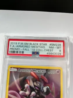 2019 Pokemon Armored Mewtwo Fall Collectors Chest Black Star PROMO #SM228 PSA 8 - Image 3