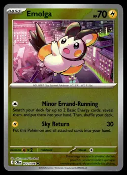 Emolga 030/086 Common Chaos Rising Pokemon Reverse Holo Near Mint - Image 1