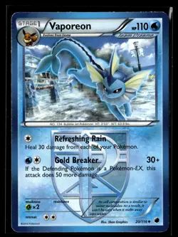 Pokemon TCG Plasma Freeze #20/116 Vaporeon (Team Plasma) - Image 1