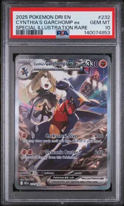 2025 POKEMON DRI EN-DESTINED RIVALS #232 CYNTHIA'S GARCHOMP EX PSA 10 - Image 1