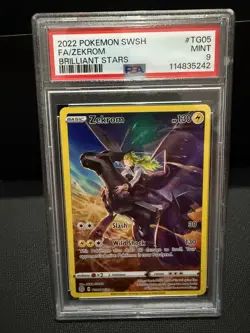 2022 PSA 9 FA Zekrom #TG05 Trainer Gallery Full Art Pokemon TCG SWSH BS - Image 1