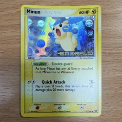 Nintendo Pokemon TCG Minun 37/106 EX Emerald Holo Rare English 2005 stamped - Image 1