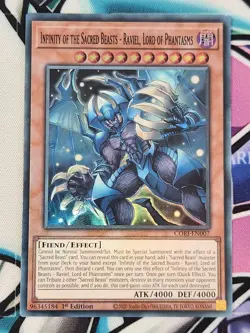 YUGIOH X3 CORI-EN007 Infinity of the Sacred Beasts - Raviel Super Rare PLAYSET - Image 3