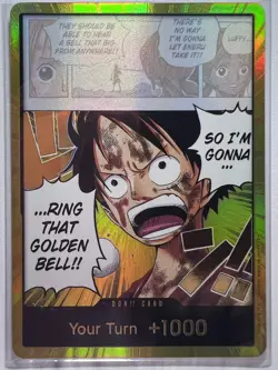 One Piece TCG DON!! Card Luffy Ring That Golden Bell Gold Foil English NM - Image 1
