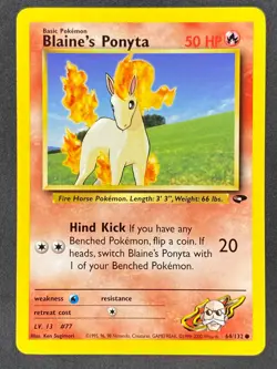 Pokemon Blaine's Ponyta 64/132 G2 Gym Challenge Unlimited LP/NM - Image 1
