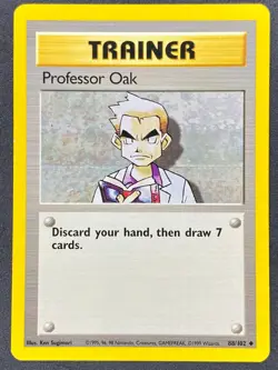 Pokemon Professor Oak 88/102 BS Base Set Unlimited LP/NM - Image 1