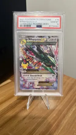 Pokemon M Rayquaza EX Celebrations Classic Coll. Roaring Skies #76 PSA 10 - Image 1