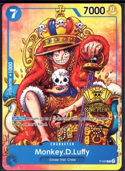 Monkey D. Luffy P-043 (2nd Anniversary Stamped Promo) One Piece TCG English - Image 1