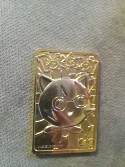 Pokemon Jigglypuff Trading Card Bar 23K Gold Plated 1999 Nintendo Burger King - Image 2