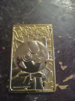 Pokemon Jigglypuff Trading Card Bar 23K Gold Plated 1999 Nintendo Burger King - Image 4