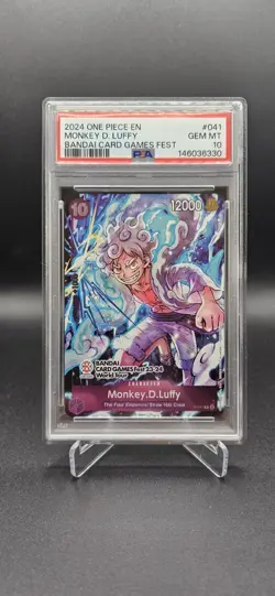 2024 ONE PIECE PROMOS BANDAI CARD GAMES FEST #041 MONKEY D. LUFFY PSA 10 - Image 1