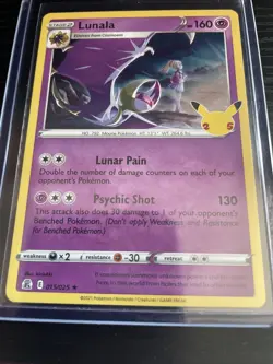 Lunala Pokemon Celebrations 25th Anniversary Holo Rare 015/025 - Image 1