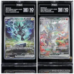 Pokemon Graded TAG Gem Mint 10 Lot-Reshiram ex & Zekrom ex 166/086 SAR English - Image 1