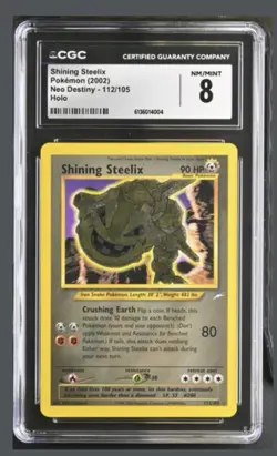 Shining Steelix CGC 8 Holo Neo Destiny 112/105 Pokemon 2002 Trading Card - Image 1