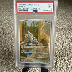 2024 Pokemon Paldean Fates Mimikyu Pokemon Center ETB BSP Promo #075 PSA 9 - Image 1