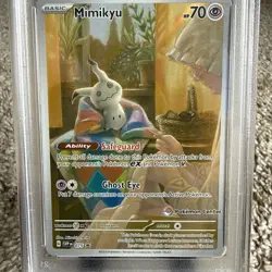 2024 Pokemon Paldean Fates Mimikyu Pokemon Center ETB BSP Promo #075 PSA 9 - Image 3