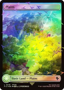 Plains #478 Chocobo Track Foil Full Art FINAL FANTASY Commander NM MTG - Image 1