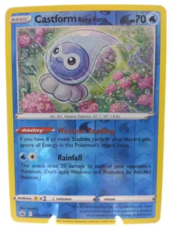 2021 Pokemon Chilling Reign Reverse Holo Castform Rainy Form #033 - Image 1